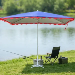 UV Protection Galvanized Square Patio Umbrella 2.5x3m 3×3.5m Rust Proof Ribs Outdoor Garden Sun Parasol