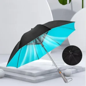 UV Protection Mist Spray Fan Umbrella with Manual Control for Adults