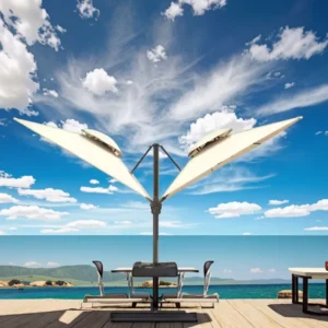 UV Protective Center Pole Patio Umbrella with Tilt Function for Family Garden