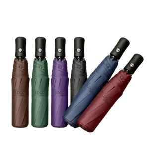 UV Rain Vinyl Sun-Protection Folding Umbrella for Travel with Logo
