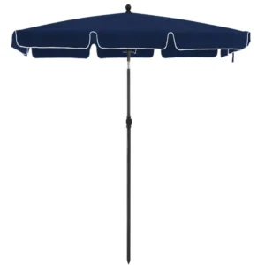UV-Resistant Hexagonal Patio Umbrella Scalloped Valance Gray Outdoor Garden Parasol Metal Handle Black