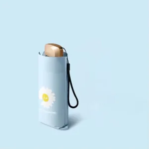 Ultra Light Aluminum Pocket Umbrella with Little Flower Daisy Print Mini Umbrella with Logo Customizable