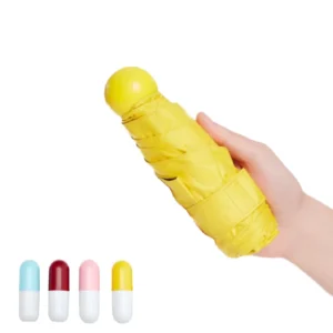 Ultra-Lightweight Mini 6-Bone Folding Semi-Automatic Sunscreen Umbrella with Black Coating