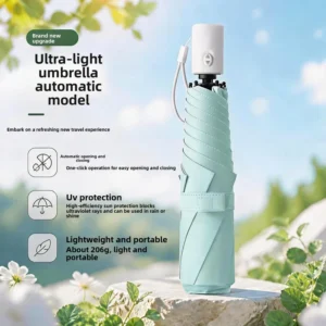 Ultra-Lightweight Minimalist Portable Automatic Fold Umbrella UV Protection Rainproof Sun-Blocking Korean Style Customizable