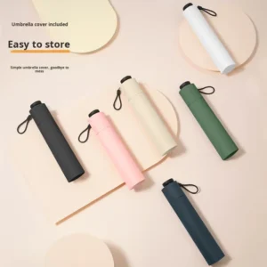 Ultra light Fiber Mini Pencil Sun Umbrella with Rain Shine Vinyl Sunscreen UV Protection Parasol
