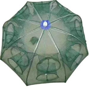 Umbrella Fish and Shrimp Trap Net, Polypropylene Monofilament, Single-Knot Hexagonal Wire Mesh