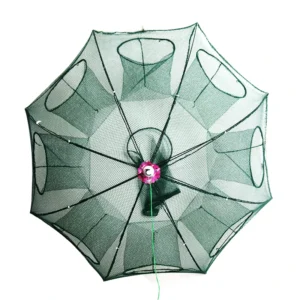 Umbrella Shrimp Cage 4-24 Holes Nylon Small Mesh Minnow Lobster Aquaculture Cage Fishing Trap