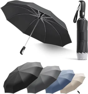 Umbrella with Logo Automatic UV Waterproof Three-Folding Adult Umbrella with 105cm Open Diameter Pongee