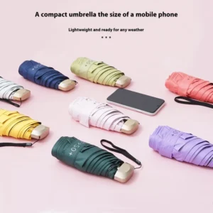Umbrella08 Manual Classic Flat Five-Fold Mini Creative Ultra-Light Travel Umbrella for Sunny and Rainy Days