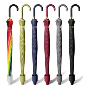 Umbrellas Artificial Leather Handle High Quality Umbrella Classics Straight Umbrella Custom Umbrellas with Full Design