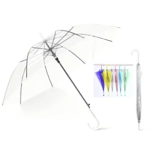 Umbrellas Pack Clear Transparent Bubble Umbrellas Dome Windproof Stick Umbrellas with Easy Grip Handle Promotion Gift