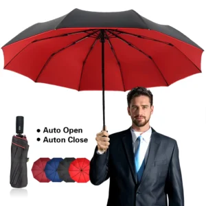 Universal Automatic Folding Umbrella Double Layer Stormproof Water Repellent Sun Rain Heavy Duty Multi Color Procurement Network
