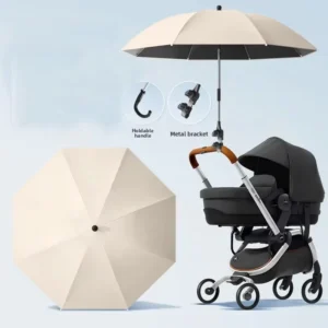 Universal Baby Stroller Sunshade Umbrella with UV-Resistant Rain and Sun Protection