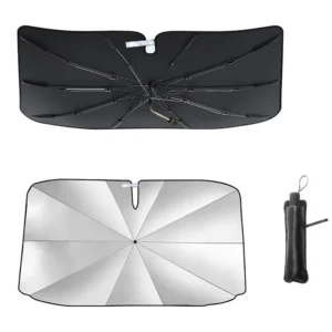 Universal Portable Foldable Windshield Sun Shade Umbrella Spring Structure Adjustable Umbrella Handle for Any Car