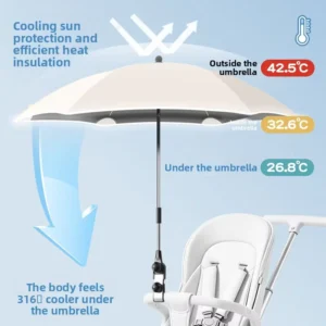 Universal Stroller Sunshade Umbrella for Baby Tricycles and Strollers Outdoor Protection