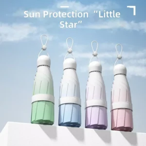 Upgrade Double Keel Capsule Sun Umbrella Black Glue Full Shading Anti UV Mini 5 Fold Umbrella Ready to Ship