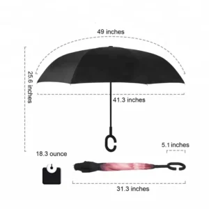Upside Down Double Layer C Handle Inverted Reverse Umbrella