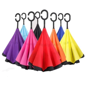 Upside-Down Reverse Umbrella, Double-Layer Anti-UV, C-Shape Handle, Windproof Waterproof, 105 cm Diameter