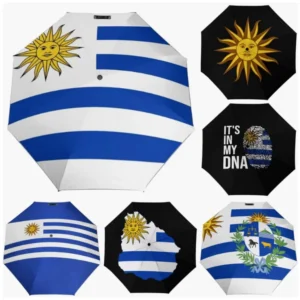 Uruguay Fully Automatic Folding Umbrella Custom National Themed Flag Design