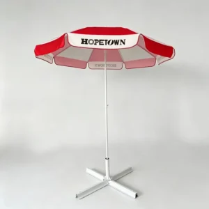 Valanced Foldable Waterproof Patio Umbrella Aluminum Pole UV Protection for Hotel and Market