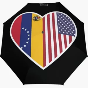 Venezuela and USA Country Flag Pattern Fully Automatic Folding Umbrella