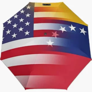 Venezuela and USA Country Flag Pattern Small Lightweight Fully Automatic Folding Umbrella