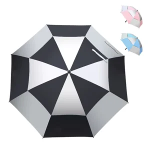Vented Automatic Double-Canopy Waterproof Golf Umbrella with Custom Logo Printing