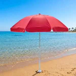Vented Double Canopy Outdoor Beach Umbrella 140cm Silver-Coated Cloth UPF50+ UV Block Wind Resistant Waterproof Garden Shade