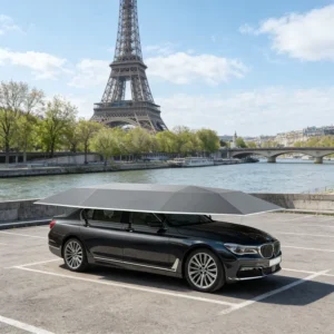 Ventilated Outdoor Car Tent Umbrella Foldable Fully Automatic Rooftop Cover for Parked Vehicles