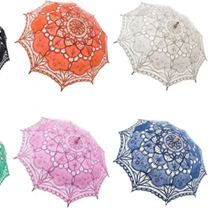 Victorian Party Gifts Birthday Shower Handmade Wedding Decoration Bride Lace Umbrella Battenburg Lace Parasol