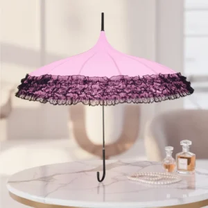 Victorian Style Straight Umbrella Wedding Parasol for Women Sun Protection