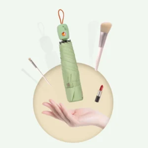 Vintage Fully Automatic Folding Sun and Rain Umbrella Pongee Fabric Full Coverage Wind Resistant