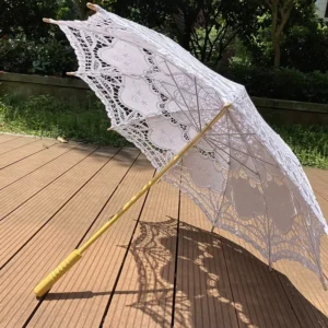 Vintage Lace Umbrella White Bride Battenburg Lace Umbrella From the Sun Parasol Umbrellas Wedding Lace