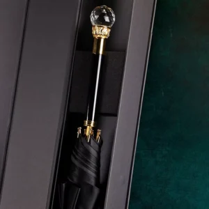 WHY399 Long Handle Umbrella Large Size Car Automatic Umbrella Solid Color Double Sunny Rain Straight Rod Umbrella