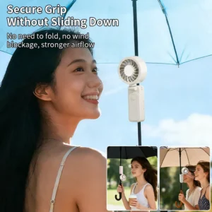 WT52 Mini Foldable Umbrella-Style Fan, Multi-Functional Ice Cooling ABS Material Strong Wind