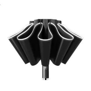 WXL344 Flashlight Automatic Reflective Stripe 10-Rib 12K Windproof Folding LED Reverse Umbrella