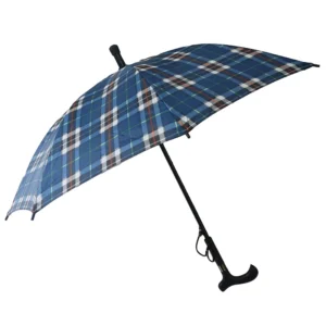 Walking Stick Umbrella Lattice Waterproof Fabric Silver Coating