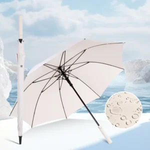 Straight Golf Umbrella Fiberglass Frame Pongee Windproof Waterproof Large Stick Umbrella No Printing Custom Business Gift