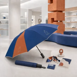 Waterproof 210T Pongee Fabric Manual Adult Umbrella, 10 m/s Windproof, 103 cm Diameter, Custom 3-Fold Aluminum Shaft, UV Resistant