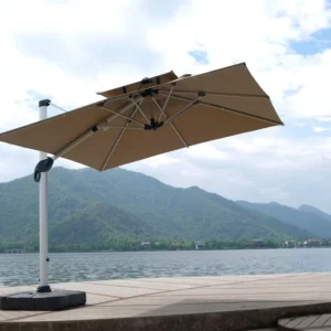 Waterproof Aluminum Roma Patio Market Umbrella for Garden Poolside Lawn