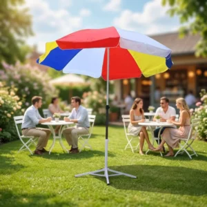Waterproof Beach Umbrella UPF50+ Pole Steel Wire for Courtyard Outdoor Furniture