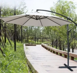 Waterproof Cantilever Hanging Market Umbrella With Crank For Balcony, Pool, Cafe, Outdoor Patio, Garden