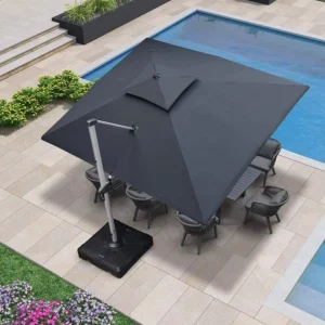 Waterproof Double Canopy Outdoor 3m x 4m Cantilever Umbrella Parasol Aluminum Garden Patio Umbrella