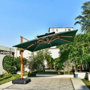 Waterproof Foldable Aluminum Outdoor Sun Umbrella with Light Power Bank for Hotel and Gym Use