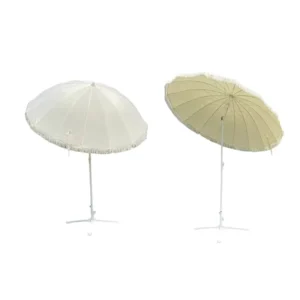 Waterproof Foldable Aluminum Patio Umbrella for Garden Pool Beach Park Hotel and Dining with Tassels
