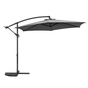 Waterproof Foldable Portable Banana Cantilever Patio Umbrella with Steel Iron Frame for Outdoor Dining