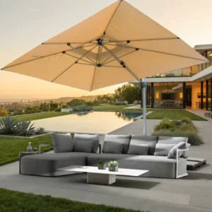 Waterproof LED Outdoor Umbrella with Roman Style Design for Hotels, Gardens, Parks, and Patios