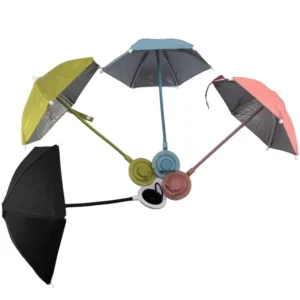 Waterproof Magnetic Retractable Phone Umbrella Sunshade Stand Anti glare Mini Parasol Holder UV Protection Delivery Riders