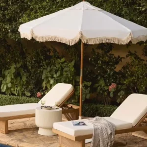 Waterproof Outdoor Patio Beach Umbrella, Sun Protection, Tassel, Swimming Pool Garden