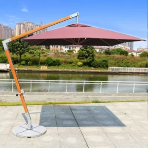 Waterproof Outdoor Umbrella for Resort and Courtyard Use Aluminum Frame Hanging Sunshade